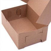 Cake/Bakery Box with Locking Corners, 10x7x4 Kraft, 100 count