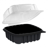 Anchor - Culinary Basics Food Container, 6x6 with Black Base and Clear Hinged Clamshell Lid