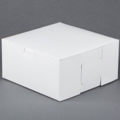Cake/Bakery Box with Locking Corners, 8x8x4, White, 100 count