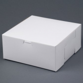 Cake/Bakery Box with Locking Corners, 9x9x4 White, 100 count