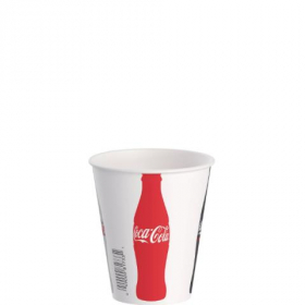 Solo - Coke Print Cold Cup, 12 oz Squat Double Sided Poly Paper, 2000 count