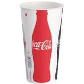 Solo - Coke Print Cold Cup, 28 oz (32 oz Flush-fill) Double Sided Poly Paper, 480 count