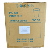 Paper Cold Cup, 12 oz Coke Design, Double Poly, 1000 count