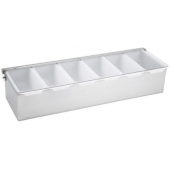 Winco - Condiment Holder, 6 Compartment with Stainless Steel Base