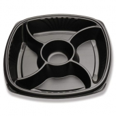 D&amp;W Fine Pack - Catering Tray with 5 Compartments, 14&quot; Forum Deep Cup, PS Black