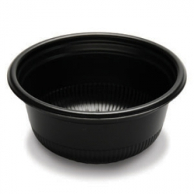 D&amp;W Fine Pack - Hot/Cold Bowl, 12 oz Black PS Plastic