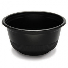 D&amp;W Fine Pack - Hot/Cold Bowl, 32 oz Black PS Plastic