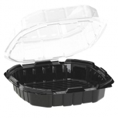 Anchor - Crisp Food Technologies Hinged Container, 9x9 1-Compartment Black Base with Clear Anti-Fog