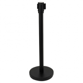 Winco - Stanchion Post with Retractable Belt, 36&quot; Black Post with 6.5&#039; Belt