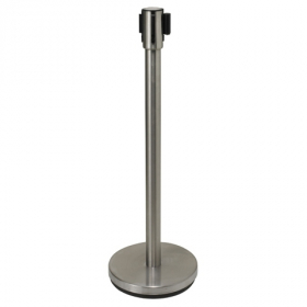 Winco - Stanchion Post with Retractable Belt, 36&quot; Stainless Post with 6.5&#039; Belt