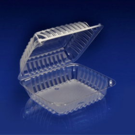 Sol-Pak - Container, 8x8x3.5 Clear Plastic Hinged Container, 250 count