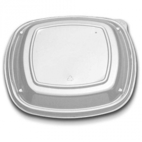 D&amp;W Fine Pack - Forum Container Lid with 1 Vent, 9" Clear Low Dome Lid PS Plastic, 300 count