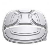 D&amp;W Fine Pack - Forum Tray Low Dome Lid with 5 Vents, Fits 14&quot; Square Base, Clear PS Plastic, 48 cou