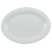 Platter, 12x9 Oval White Melamine, 12 count