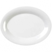 Platter, 13.5x10.5 Oval White Melamine, 12 count