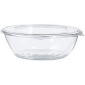 Dart - SafeSeal Bowl with Flat Lid, 64 oz Clear PET Plastic, Tamper-Resistant and Tamper Evident