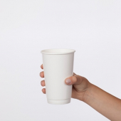 Hot Paper Cup, 16 oz White Double Wall, 500 count