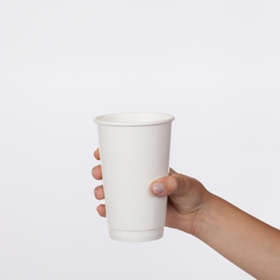 Hot Paper Cup, 16 oz White Double Wall, 500 count