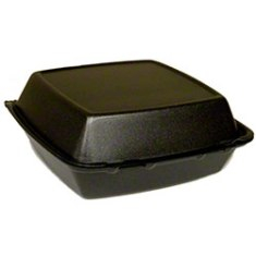 Dart - Container, 1 Compartment Black Foam Hinged with Lid, 9x9