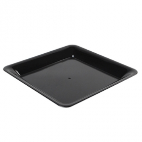 Fineline Settings - Platter Pleasers Cater Tray, 14&quot; Square Black Plastic, 20 count