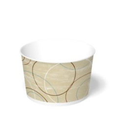 International Paper - Food Container Combo, 8 oz, Champagne with White Lid