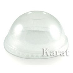Karat - Cold Cup Dome Lid without Hole, Fits 12-24 oz, Clear PET Plastic, 1000 count