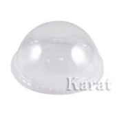 Karat - Cold Cup Dome Lid without Hole, Fits 9-12 oz, Clear PET Plastic