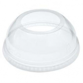 Dart - Lid, Dome Lid with 2&quot; Hole, Clear PET Plastic, Fits 16-24 oz Cups