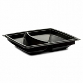 BottleBox - Microwavable Food Container with 2 Compartments, 10.25&quot; Black PP Base, 300 count