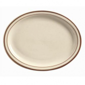 World Tableware - Desert Sand Platter, 13.25&quot; Oval Cream White Stoneware