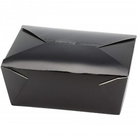 Eco-Box #1 Food Container, Poly Coated Black 4x3x2.5