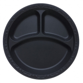 Ecopax - Pebble Series Plate, 10.25&quot; 3-Compartment Black MFPP, 400 count