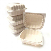 Recyclable Hinged Container, 6x6 with 1 Compartment, 300 count