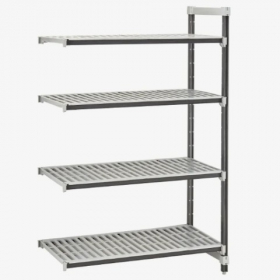 Cambro - Elements Xtra Vented 4 Shelf Add-On Unit, 21x34x72 Speckled Gray, each