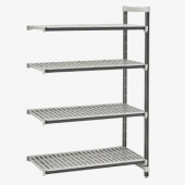 Cambro - Elements Xtra Vented 4 Shelf Add-On Unit, 21x40x72 Speckled Gray, each
