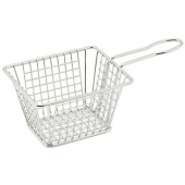 Winco - Mini Serving Basket, Rectangular 5x4x4 Stainless Steel