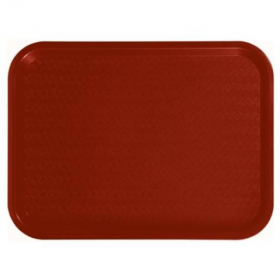 Winco - Fast Food Tray, 12x16 Burgundy Plastic, each