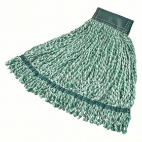 Rubbermaid - Microfiber Medium Looped End Wet Mop, Green with 5&quot; Headband, each