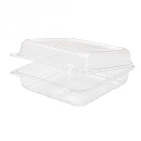 Karat - Hinged Container, 9x9 PET Clear Plastic, 200 count