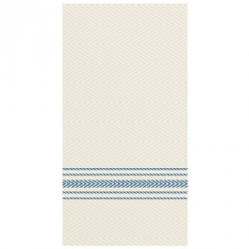 Hoffmaster - FashnPoint Dinner Napkin, Blue and White Dishtowel Design, 15.5x15.5, 1/8 Fold