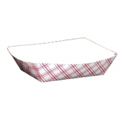 Food Tray, Red Plaid #25, 4.5x3.25x1.25