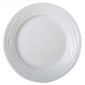 Tuxton - Sandbar Plate, 7.5" Embossed Porcelain White, 24 count