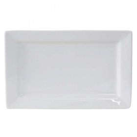 Tuxton - Santorini Rectangular Plate, 11x7 Porcelain White, 12 count