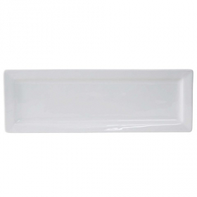Tuxton - Santorini Rectangular Plate, 16x5.5 Porcelain White, 12 count