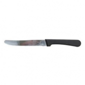 Admiral Craft - Steer Steak Knife, 4.625&quot; Hollow Ground Stainless Steel Rounded Blade with Black PP