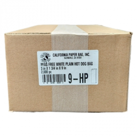 Hot Dog Bag, #9 White, 3x1.75x9, 2000 count