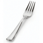Fineline Settings - Silver Secrets Dinner Fork, 7.5&quot; Heavy Silver Plastic, 600 count