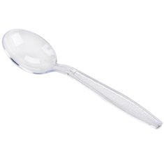 Soup Spoon, Heavy Clear Plastic