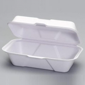 Genpak - Harvest Fiber Container, Hoagie, 9x5x3 Natural White Compostable