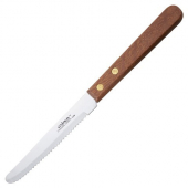 Winco - Steak Knife with Rounded Tip, 4.5&quot; Blade with Wood Handle, 12 count